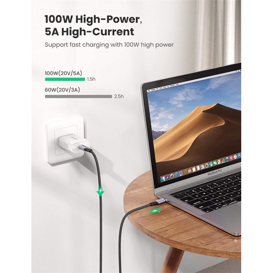 1M Câble USB C vers USB C 3.1 Gen 2 100W PD Charge Rapide Vidéo 4K 60Hz Data Sync à 10Gbps Compatible avec Macbook Pro Macbook Air Galaxy S21 Ultra S20 S8 Note 10 1M Câble USB C vers USB C 3.1 Gen 2 100W PD Charge Rapide Vidéo 4K 60Hz Data Sync à 10Gbps Compatible avec Macbook Pro Macbook Air Galaxy S21 Ultra S20 S8 Note 10