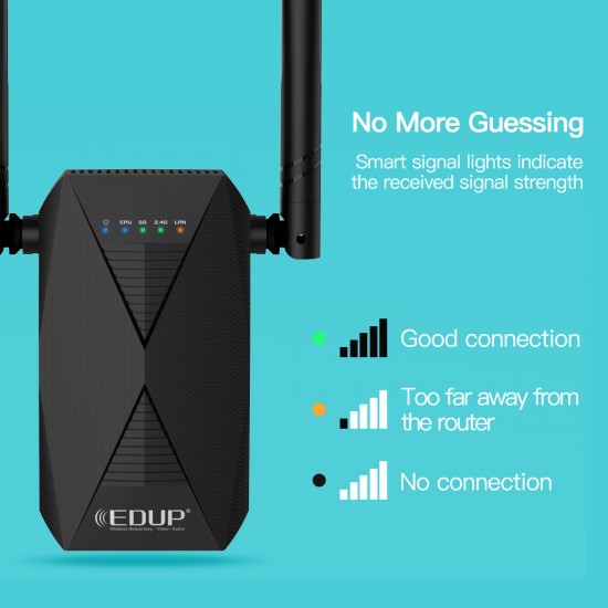 Amplificateur WiFi sans Fil Puissant – Repeteur 1200mbps 5Ghz et 2.4Ghz, WiFi Extender le Signal Couvre jusqu’à 140 m² Amplificateur WiFi sans Fil Puissant – Repeteur 1200mbps 5Ghz et 2.4Ghz, WiFi Extender le Signal Couvre jusqu’à 140 m²