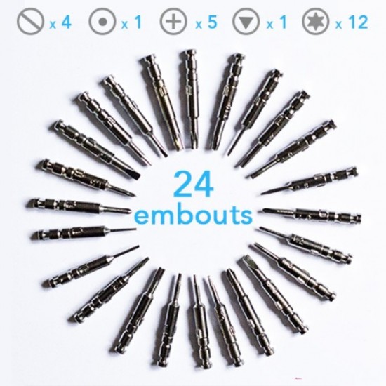 Kit de réparation avec 24 embouts